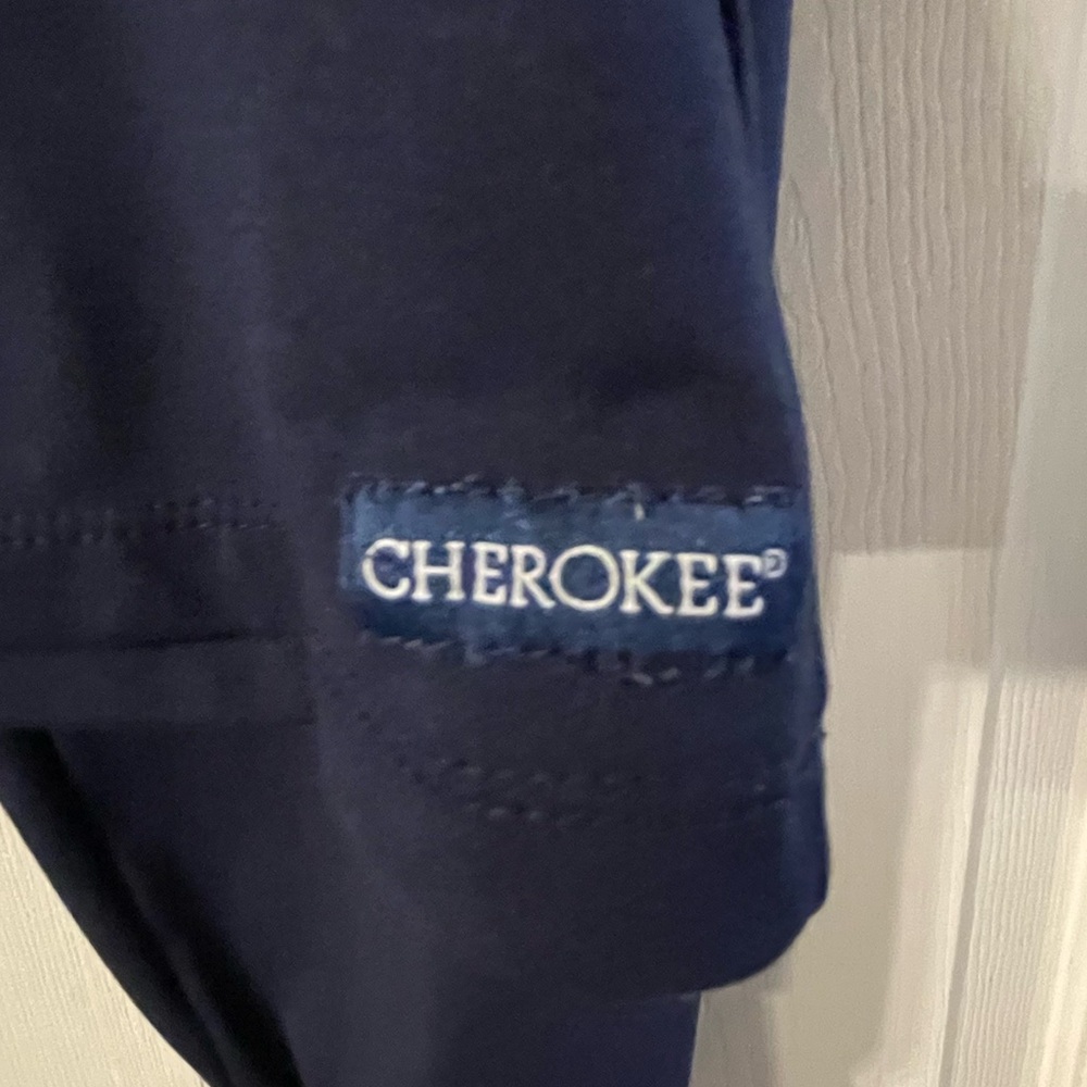 Cherokee Navy Blue Medical Scrub Top and jogger bottom- Navy